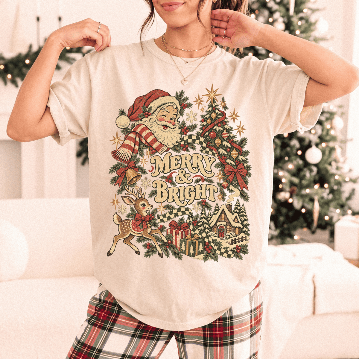 Merry & Bright Vintage Christmas Tee