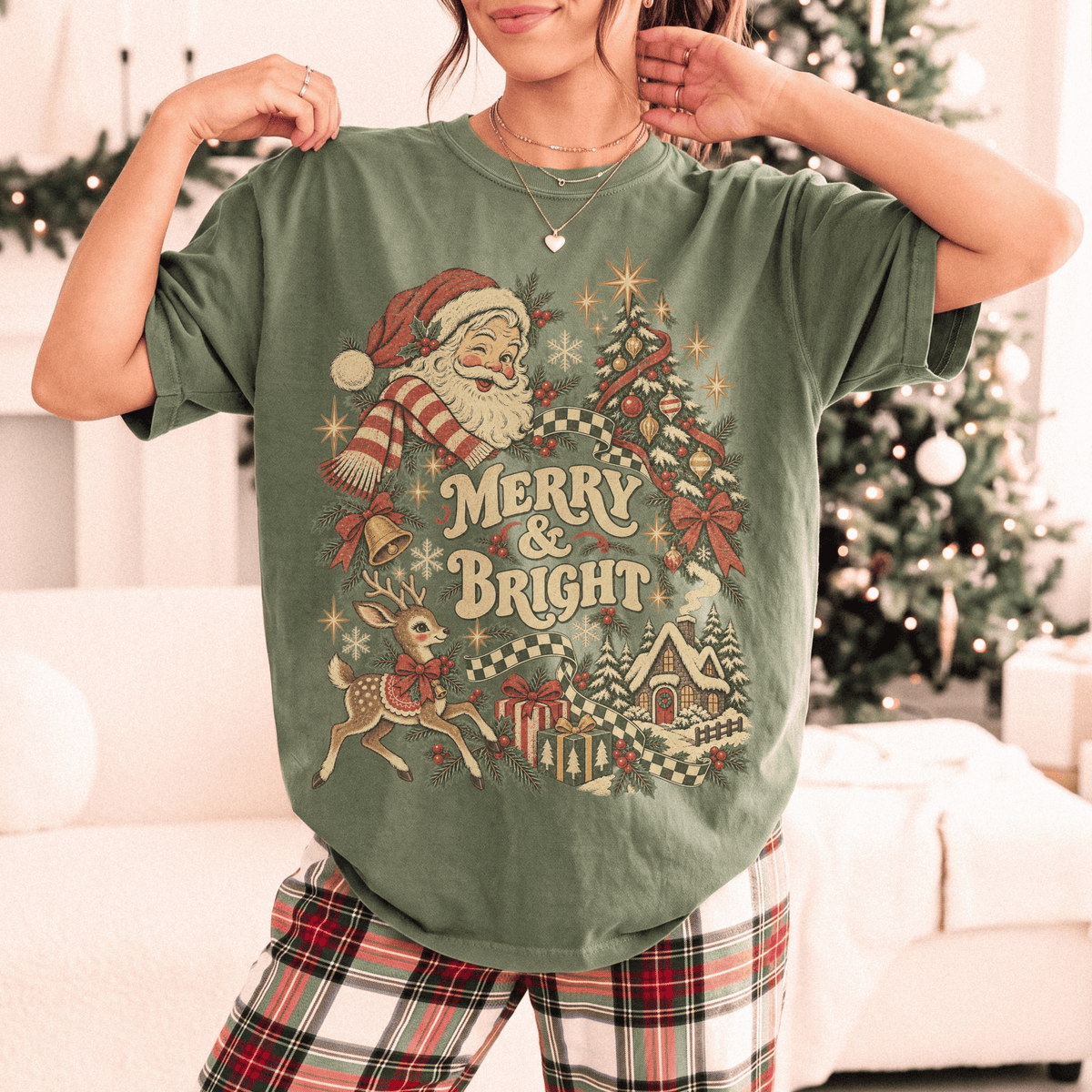 Merry & Bright Vintage Christmas Tee