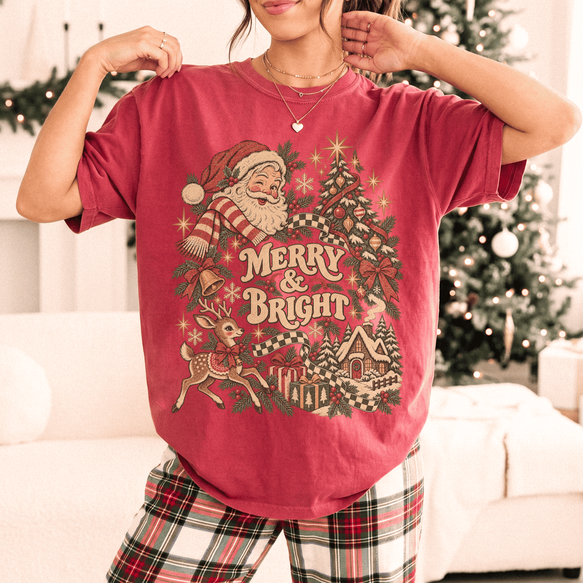 Merry & Bright Vintage Christmas Tee