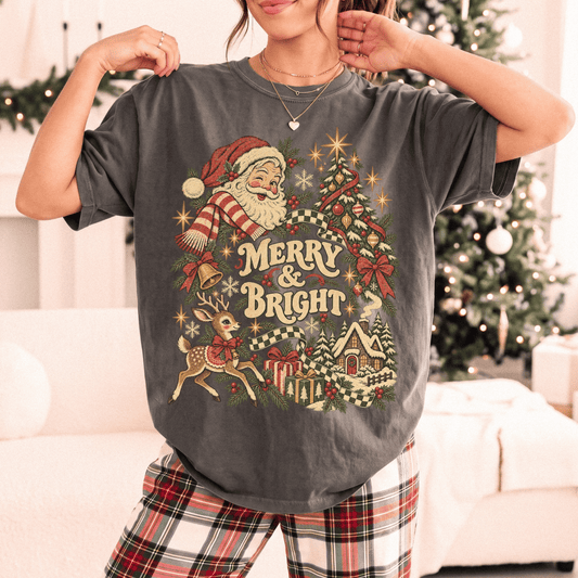 Merry & Bright Vintage Christmas Tee